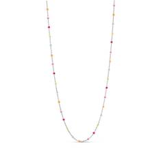 Enamel Lola Rainbow halskæde i sølv med farvede emaljer (N55S-Rainbow)