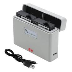 LYONGTECH Akku Ladegerät für DJI Osmo Action 3/4, lädt 2 Batterie Akkuladestation,Action 4 Charger Hub Zubehör