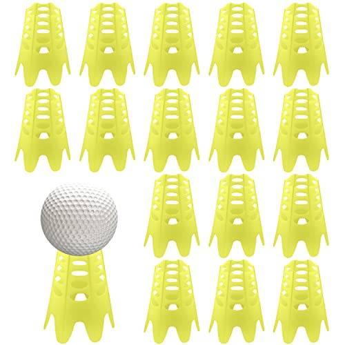 16 st Golf Tees, Plast Golf Simulator Tees Övningsträning Golf Mat Tees för Hem Utanför Golf-älskare Idrottare (Gul)