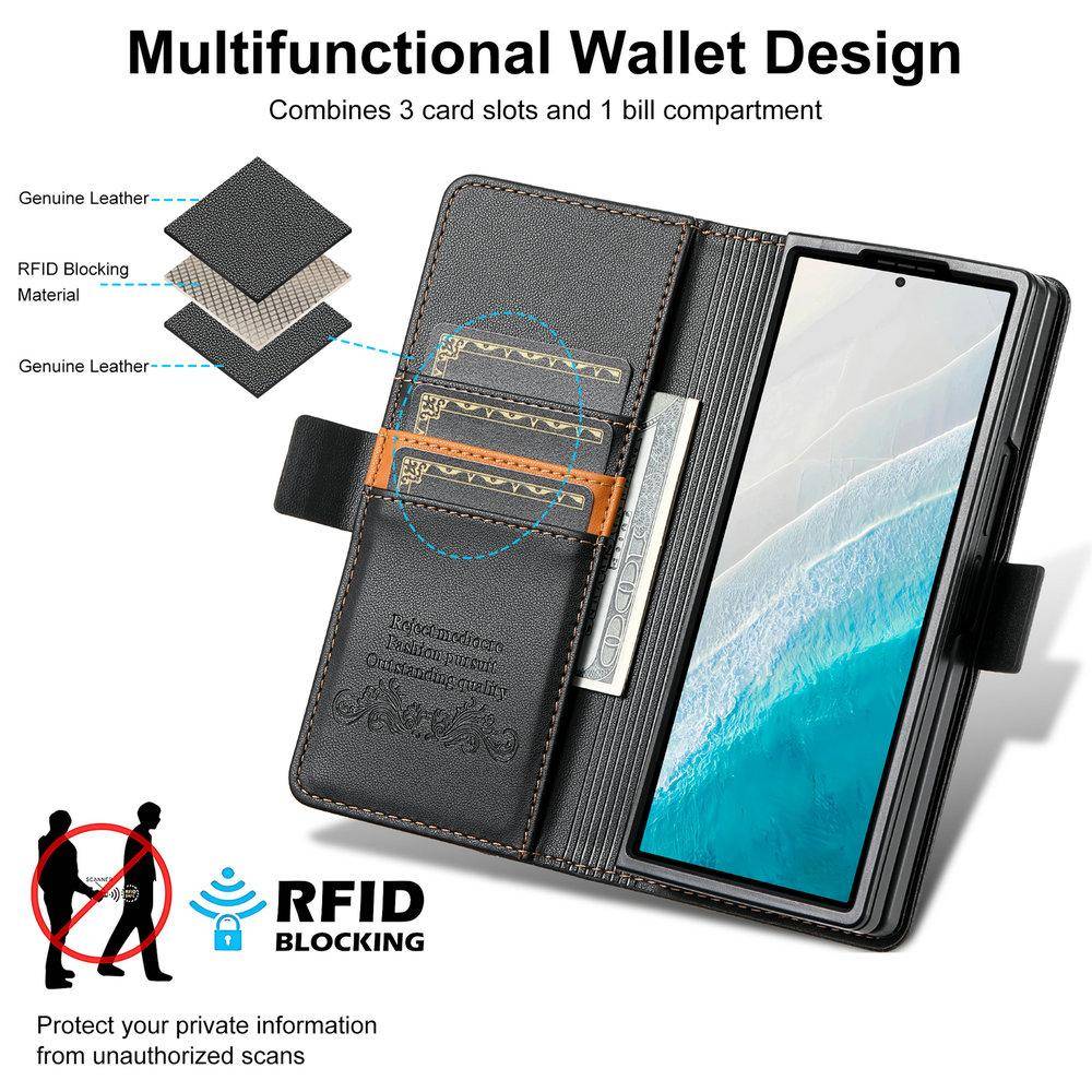 Lyxigt Fodral för Samsung Galaxy Z Fold 7 5G 2025 Läderplånbok Magnetisk Bok Armor Coque Samsung Z Fold 3 4 5 6 Fold7 Flip Cover