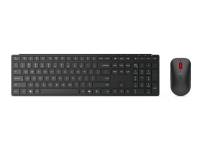 (ComputerSalg) Lenovo Pro Combo 6000 - Sats med tangentbord och mus - trådlös - 2.4 GHz, Bluetooth 5.3 - QWERTY - Nordisk - eclipse black - brun låda
