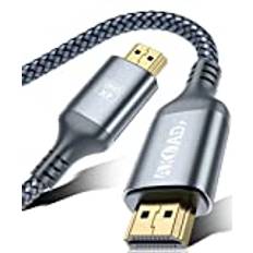 AkoaDa 4K HDMI-kabel 6 meter, höghastighets HDMI 2.0-kabel 4K@60Hz 18 Gbps nylonflätad guldpläterade anslutningar med Ethernet/ljudåtergång, kompatibel med video 4K UHD 2160p, HD 1080p, 3D Xbox PS3/4 (grå)