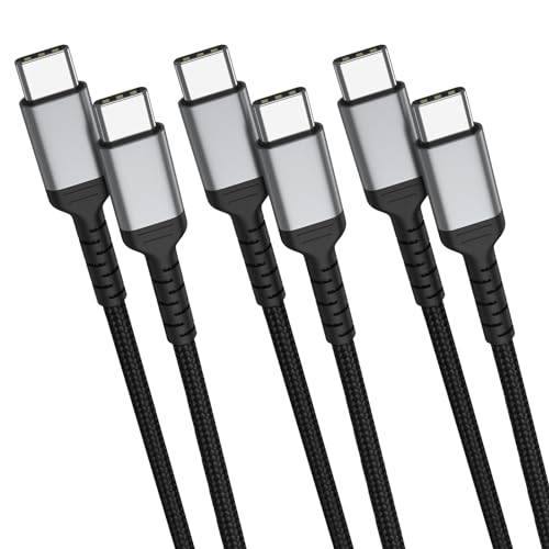 ULIFTUS USB C auf USB C Kable 1M, 3Pack Nylon 60W Typ C Schnellladekabel