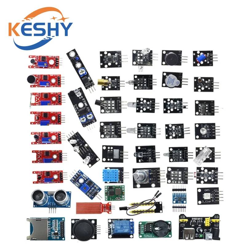 45 in 1 Sensors Modules 16 Kinds Starter Kit For Arduino Raspberry Pi , Better Than 37 in 1 With Box DIY UNO R3 MEGA2560