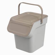 Stabelbar affaldssorteringsspand med åben front - Beige - 28,5cm x 31cm x 34cm - Liva