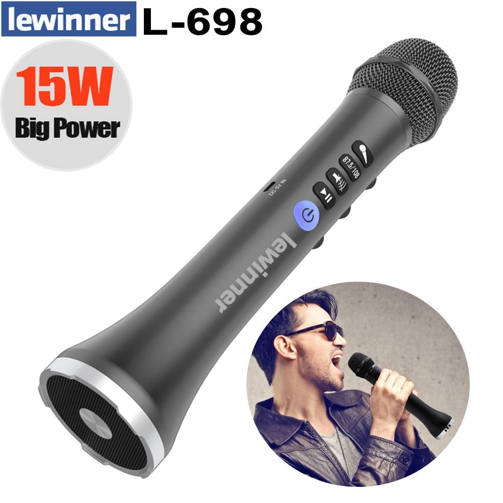 Lewinner L-698 Trådlös Karaoke Mikrofon - Röd