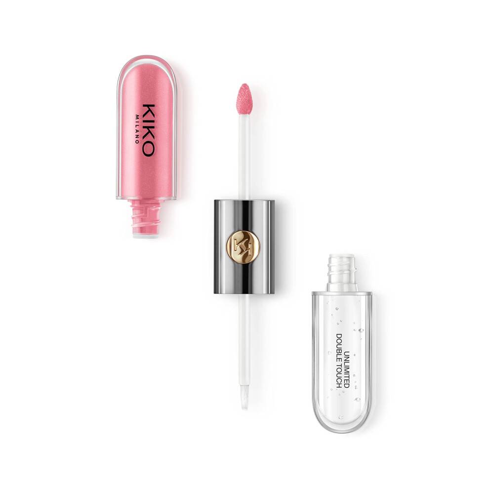 KIKO Milano Unlimited Double Touch 111 flydende l?bestift med en lys finish i en to-trins p?f?ring. Holder op til 12 timer. No-Transfer basefarve