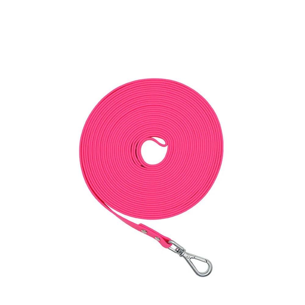 Waterproof PVC Long Dog Leash – Easy Clean Training Lead 1.5m to 20m - Pink / S 1.5m (S 1.5m)