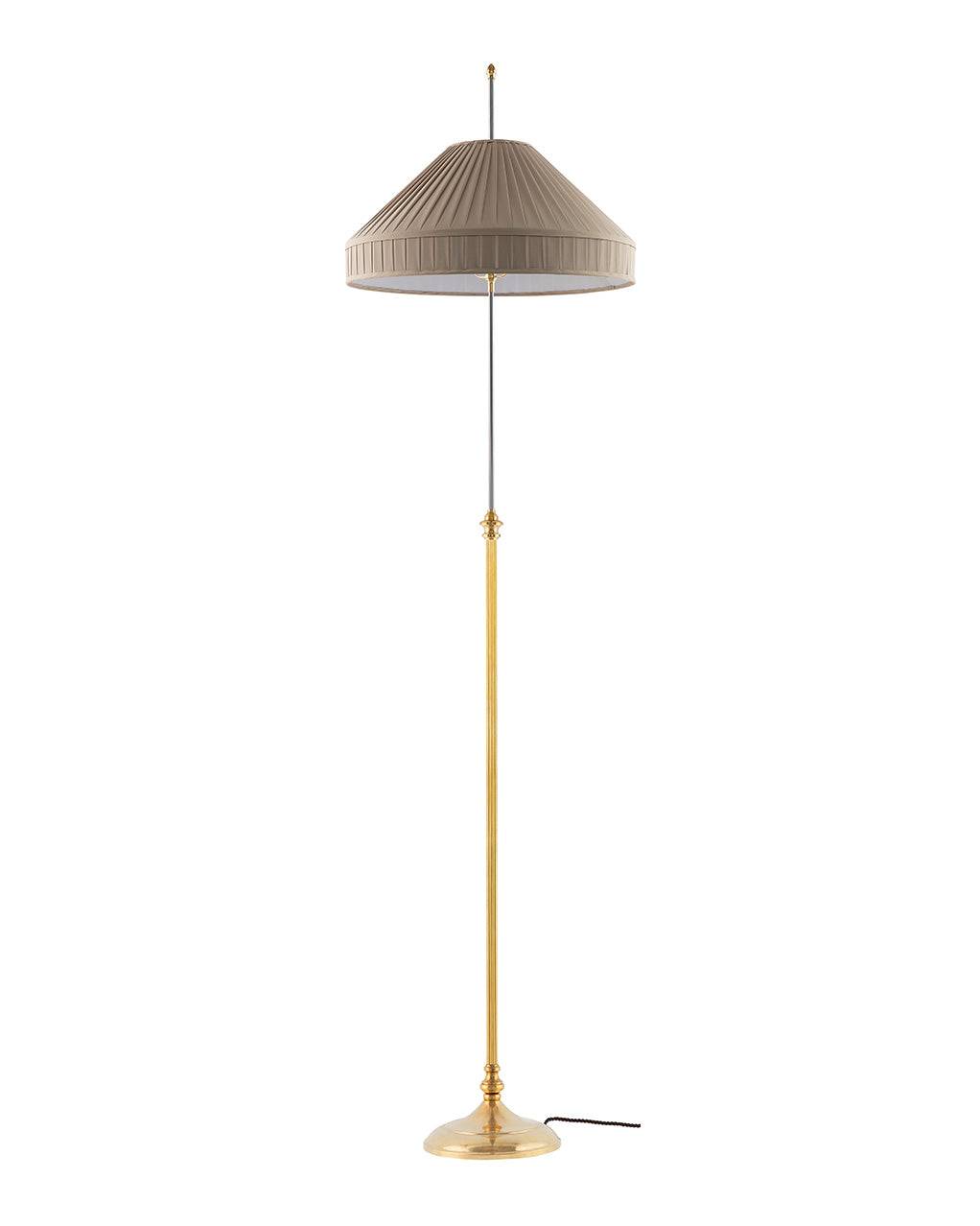 Gulvlampe - Edfelt messing, beige skærm