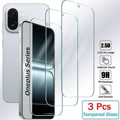 3 st. härdat glas kompatibelt med OnePlus 13R 13T 13S 10R 10T 9 9R 9RT 8T Nord CE 5 4 3 2 CE5 CE4 CE3 CE2 2T Lite N30 N20 N200 Ace 5 Pro 3v 2v skärmsk - Genomskinlig (Multi-size)