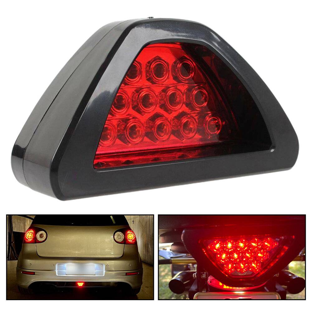 12 LED Triangulära Bromsljus LED Bakljus Blinkande Bromsljus Röda Varningsljus