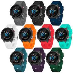 SEANTUA 10 Stück Armbänder für Garmin Forerunner 245/645, 20mm Weichsilikon Ersatzarmbänder für Garmin 245 Music/645 Music/Venu/Venu Sq/Venu Sq MusicVivoactive 3/Vivoactive 3 Music