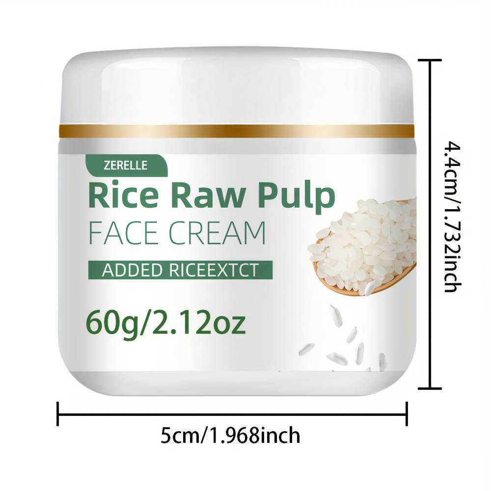 TEMU 30g/60g Rich Moisturizing Rice Face Cream - Hydrates, Plumps, And Soothes Types, Minimizes Pores, And Nourishes Dry Fragile Skin For A Glow