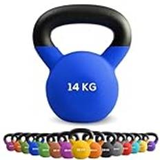 DONATIF Kettlebell Belagd i neopren 2–32 kg vikter för armar och funktionella övningar för hemmaträning, fitnes, pilates, knäböj slumpmässig färg