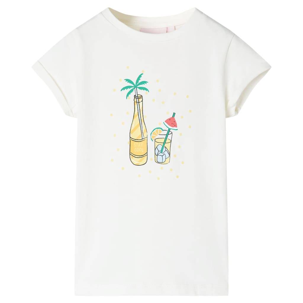 vidaXL T-shirt för barn ecru 116