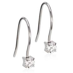Blomdahl "NT Pendant Tiffany 4 mm cz white" Örhängen