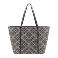 Tory Burch, Taske, Dame, Blå, ONE SIZE, Bomuld, T Monogram Stor Tote Taske