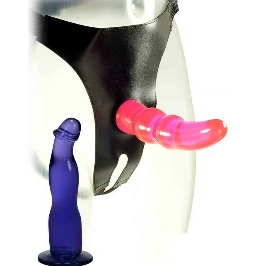Double Tip Strap On - Svart