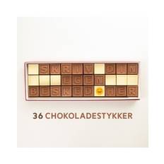 Personlig besked i Belgisk chokolade - 36 Chokoladestykker