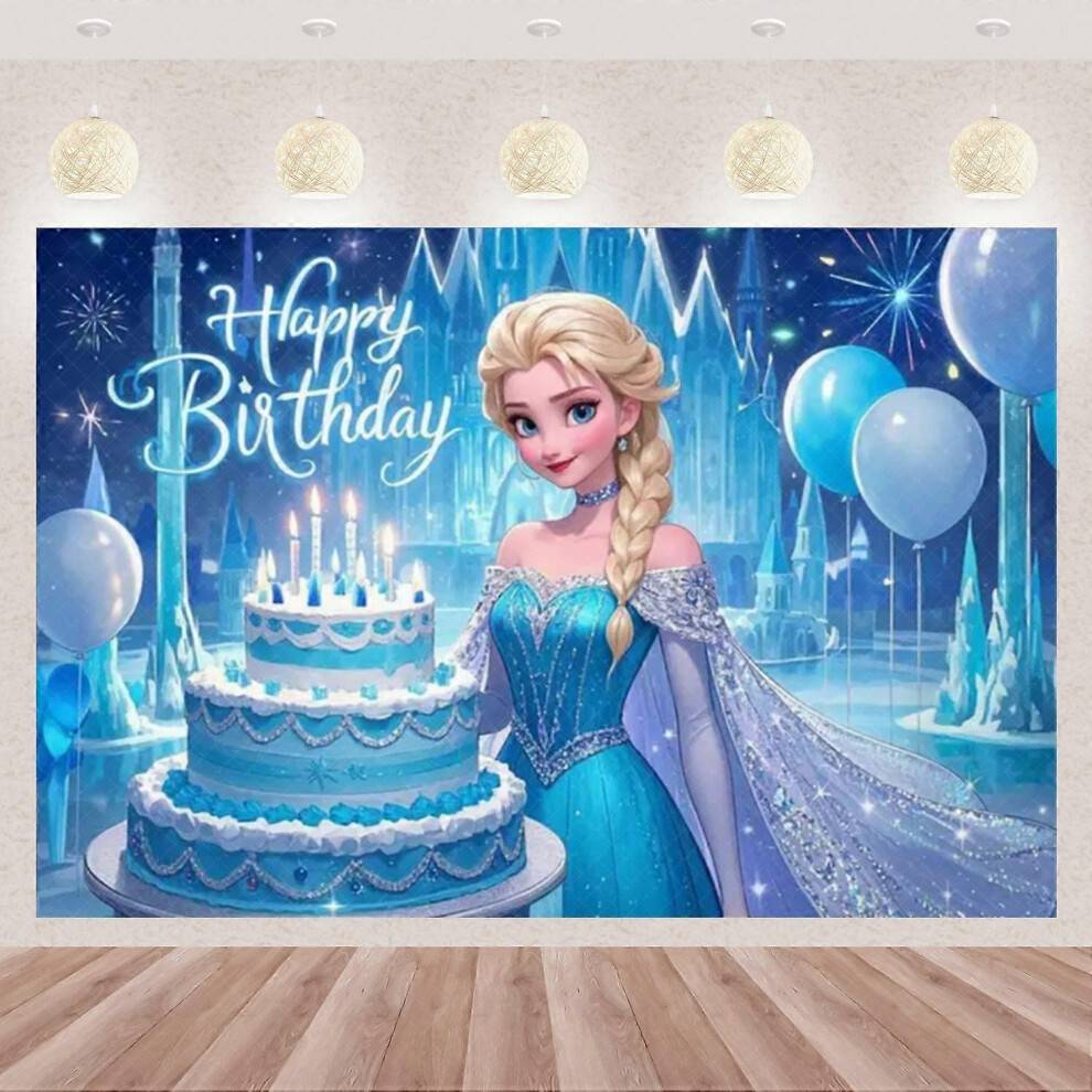 (200x150cm) Disney Frozen Elsa Anna Princess Theme Backdrop Frozen Happy Birthday Party Decoration Baby Shower Supplies Photo Prop Girl Gift