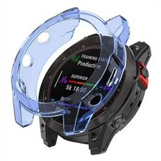 För Garmin Fenix 7/7 Solar/ 7 Sapphire Solar Halvpack ihåligt transparent klockfodral