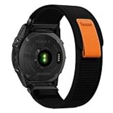 SumRioo QuickFit 22 mm armband för Garmin Fenix 7/6/5/Fenix 7 Pro Solar/Fenix 6 Pro Solar/Epix 2/Instinct 2/Instinct 2 solar, klockarmband i nylon för Garmin Forerunner 965/955/945/935 – svart, 22mm