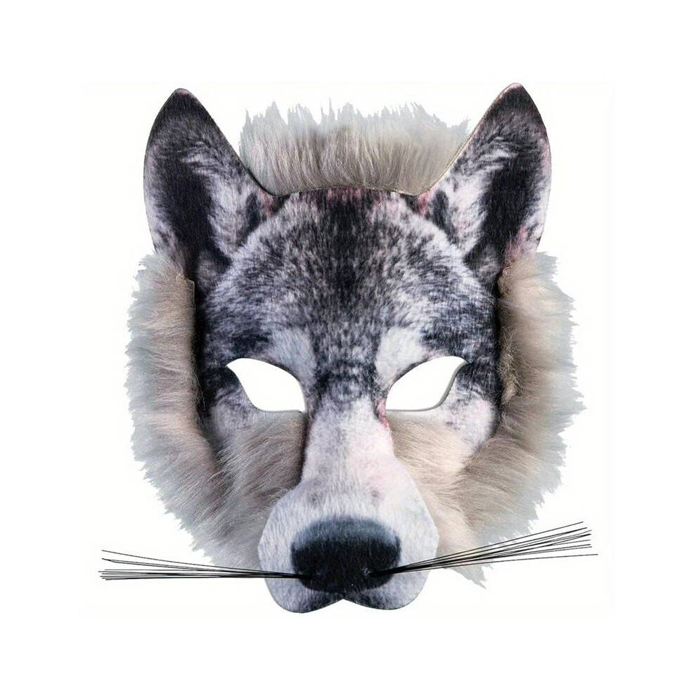 1 Piece Animal Wolf Mask for Everyone, Universal for Halloween Party Gathering Unisex Animal Face Mask, Wolf, One Size