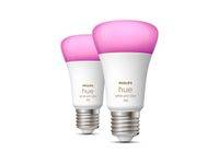 (ComputerSalg) Philips Hue White and Color Ambiance - E27 pærer - 2-pak
