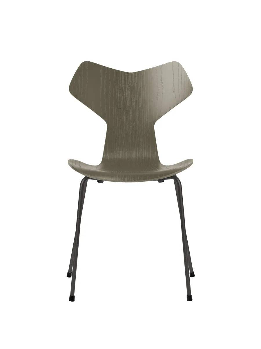 3130 Grand Prix stol i farvet ask af Arne Jacobsen Olive Green / Warm Graphite - Jacobsen Plus