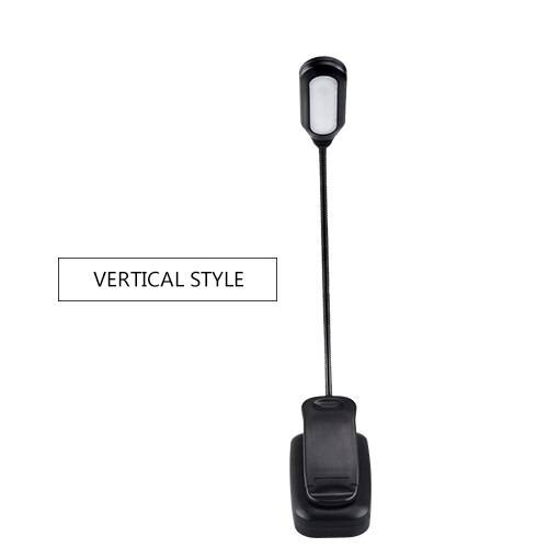 Flexibel led-bokljusströmbrytare på/av minibokläslampa svart läslampa för bokklipp bärbar bordslampa med aaa batteri