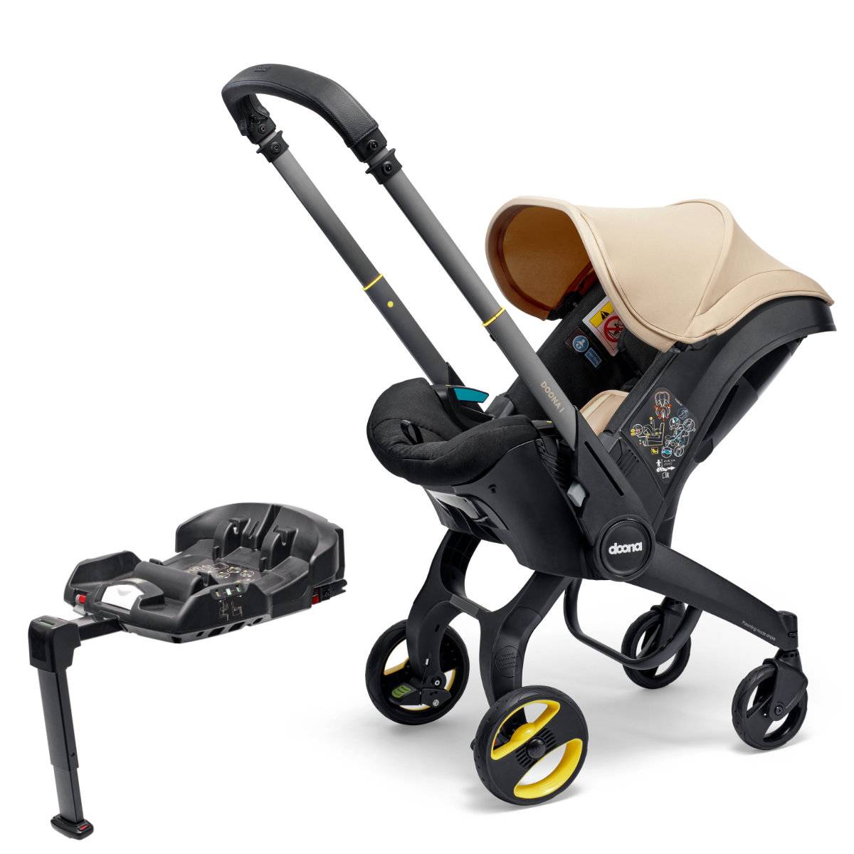 Doona i Baby Car Seat/Stroller incl. Doona i Isofix Base - Sahara Sand