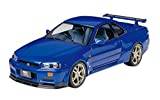 TAMIYA 24210 1:24 Nissan Skyline GT-R R34 V-Spec – modelltillverkning, plastbyggsats, hobby, hantverk, limning, modellbyggsats, modell, plastmodelltillverkning, medium, vit