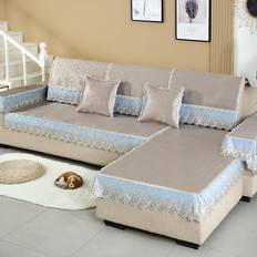 Sofa Cushion Summer Cooler Ice Silk Cooler Cushion Summer Rattan Mat Fabric Non-slip Leather Cushion Set 60*60cm grå/blå