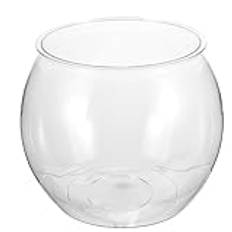 HEMOTON Mini Akvarium Plast Fisk Skål: Bubbel Skål Vas Klassisk Trumma Stil Fisk Skål Rund Skål Akvarium Mittpunkt Terrarium Guldfisk Skål Klot Blomkruka För Hemmet