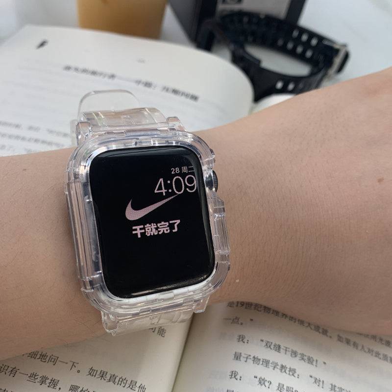 Watch Strap Cute Creative Female All-in-one Protective Cover Case - White / A