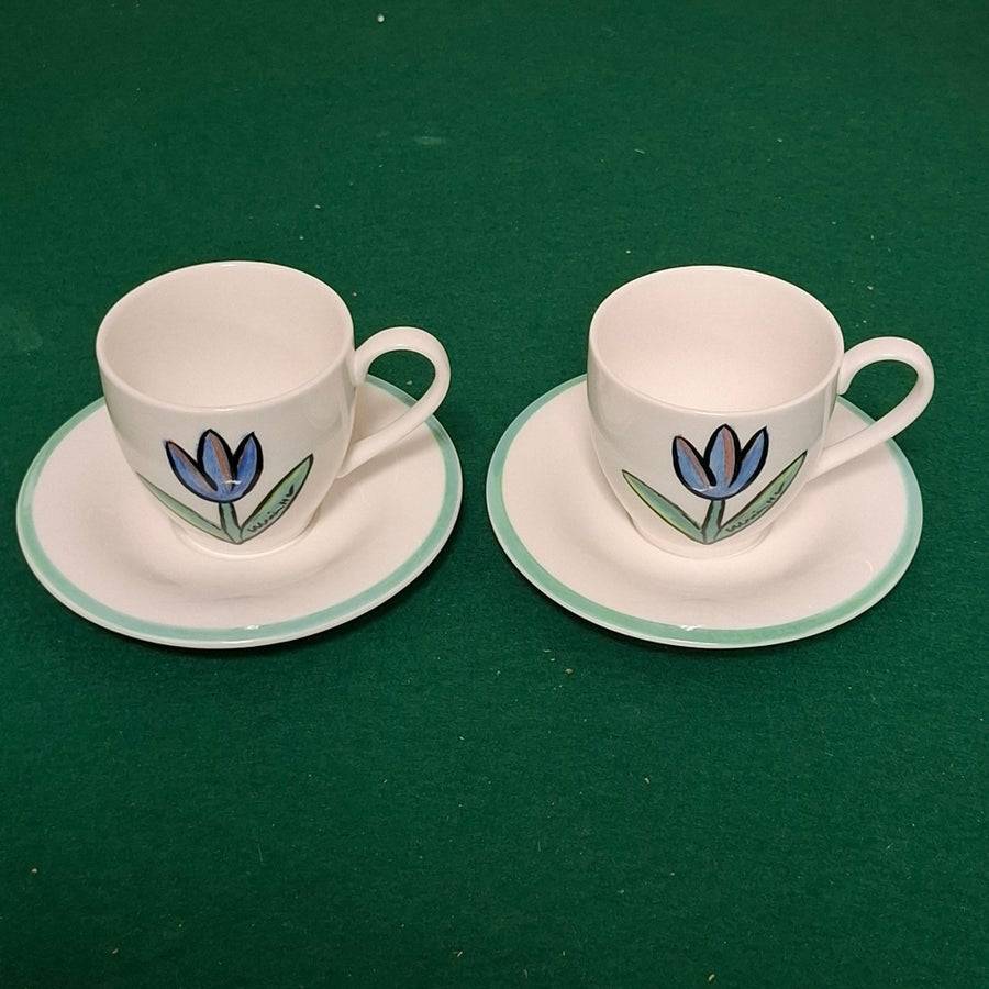 Ulrica Hydman-Vallien Kaffekoppar med fat, 2 stycken