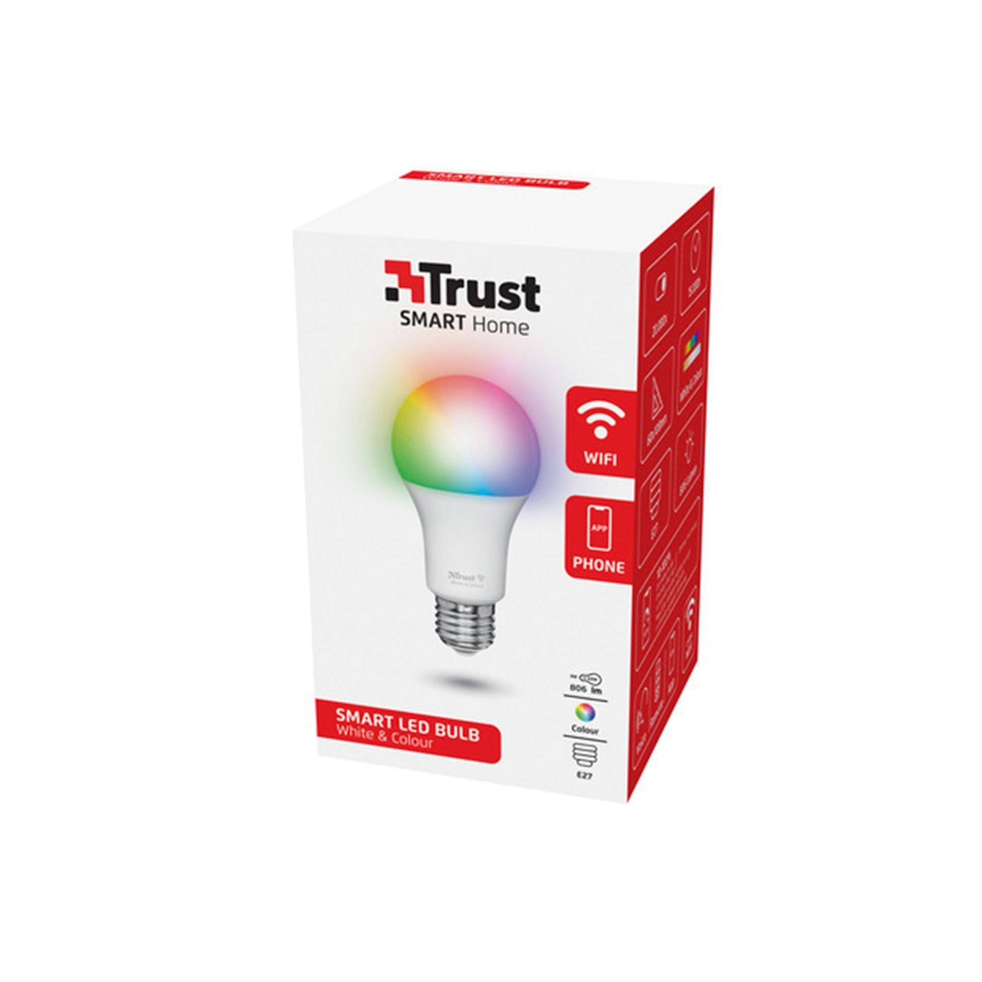 Trust E27 Smart Wifi Bulb, White & Colour