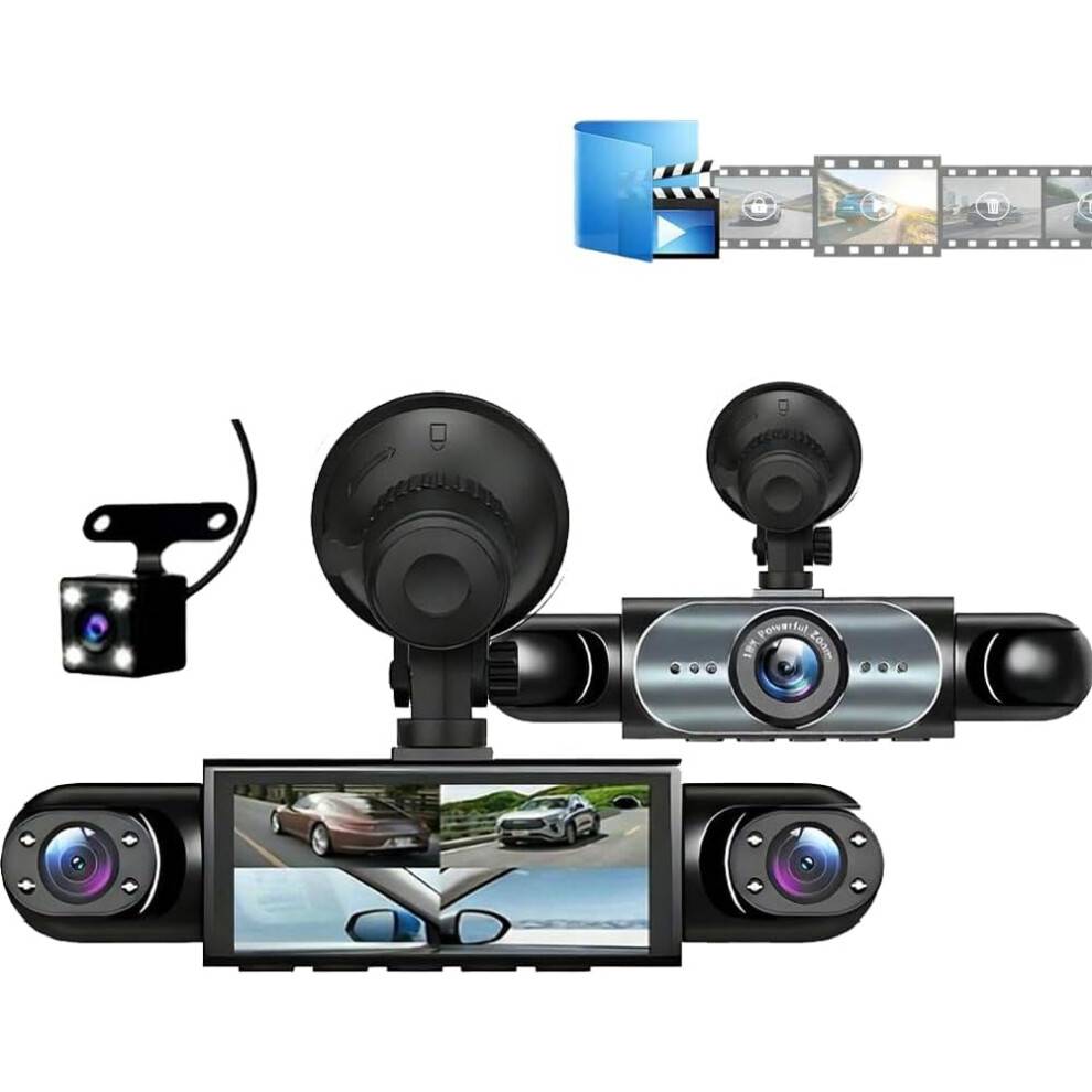 Fuld visning 360 4-kanals dashcam 1080P HD-optagelse Nattesyn til bil-taxaflåde