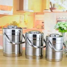 Stor kapacitet Mat Matburk Företag Bärbara lådor Isolerad Lunchlåda Mat Soppa Behållare Picknick Bento Box Julklapp - Silver (2,8 L,1,4L,2,2L)