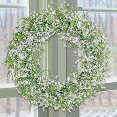 Gypsophila Krans Kunstig Dørkrans Dekorativ Hængende Vægkrans Til Hoveddør Væg Pejs Vindue Bryllup Udendørs