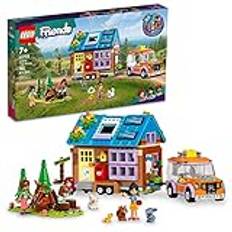 LEGO Friends Mobile Tiny House 41735, Juego de casa de muñecas con Apertura de Campamento en el Bosque con Coche de Juguete, Mini muñecas Leo y Liann, Idea de Regalo para niños 7 Plus