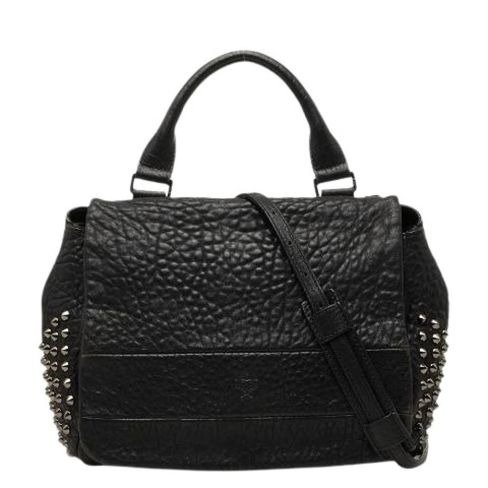 MCM Pre-owned Pre-owned Studs Læder 2way Taske - Vintage - Dame - Sort - ONE SIZE - Læder