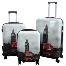 Resväskset - 3 st. - Resväska med motiv - Big Ben - Hardcase lättvikt resväska med 4 hjul - Multi/Licens / Motiv/Flerfärgad