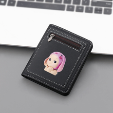 Sonny Angel Short Wallets Leather Coin Purse Pattern Women Mini Zip Pocket Card Driver License Holder Clutch Wallet Kids Gifts