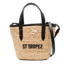Zadig&Voltaire - Le Baby St Tropez strandväska - dam - jute/bomull/kalvskinn - one size - Neutral