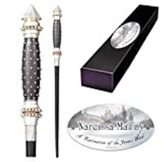 The Noble Collection – Narcissa Malfoy karaktär trollstav – 35 cm (14 tum) trollkarl Världsstav med namnbricka – Harry Potter filmset filmrekvisita stavar