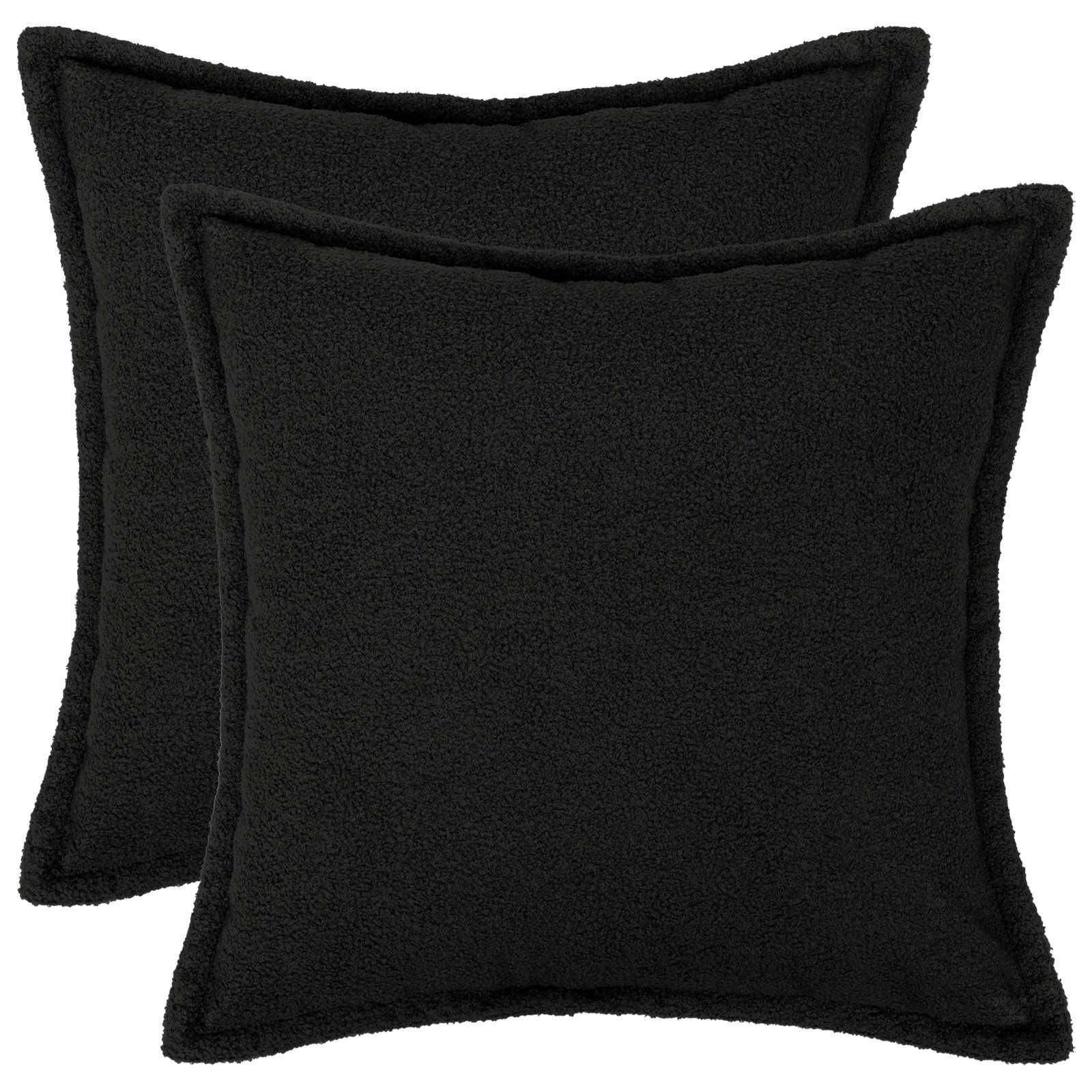 vidaXL Pudebetræk 2 pcs HOUTEN Sort 35 x 35 cm Bouclé
