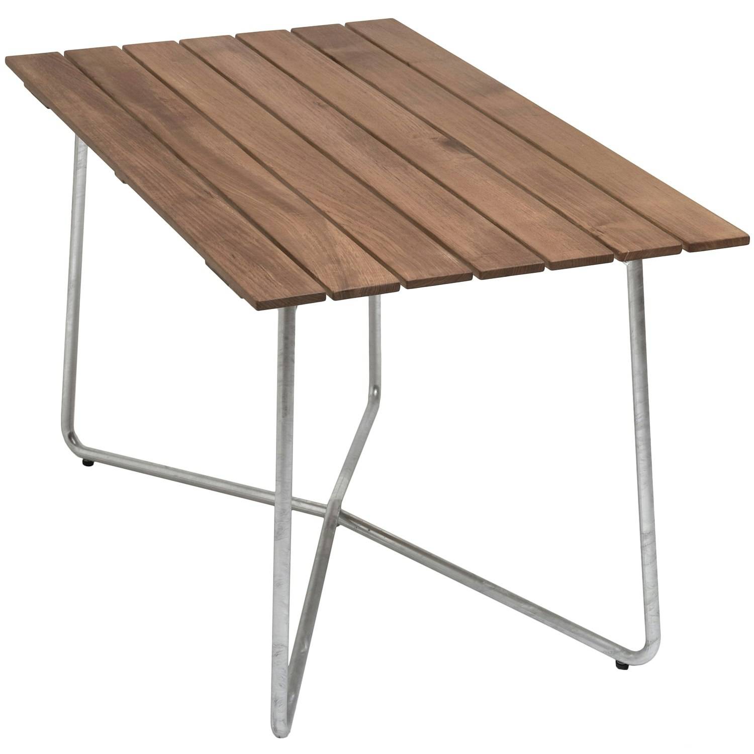 Grythyttan Stålmöbler B25a Bord 70x120 Cm Ubehandlet Eg / Varmgalvaniseret Stål - Haveborde Teak - 101341.