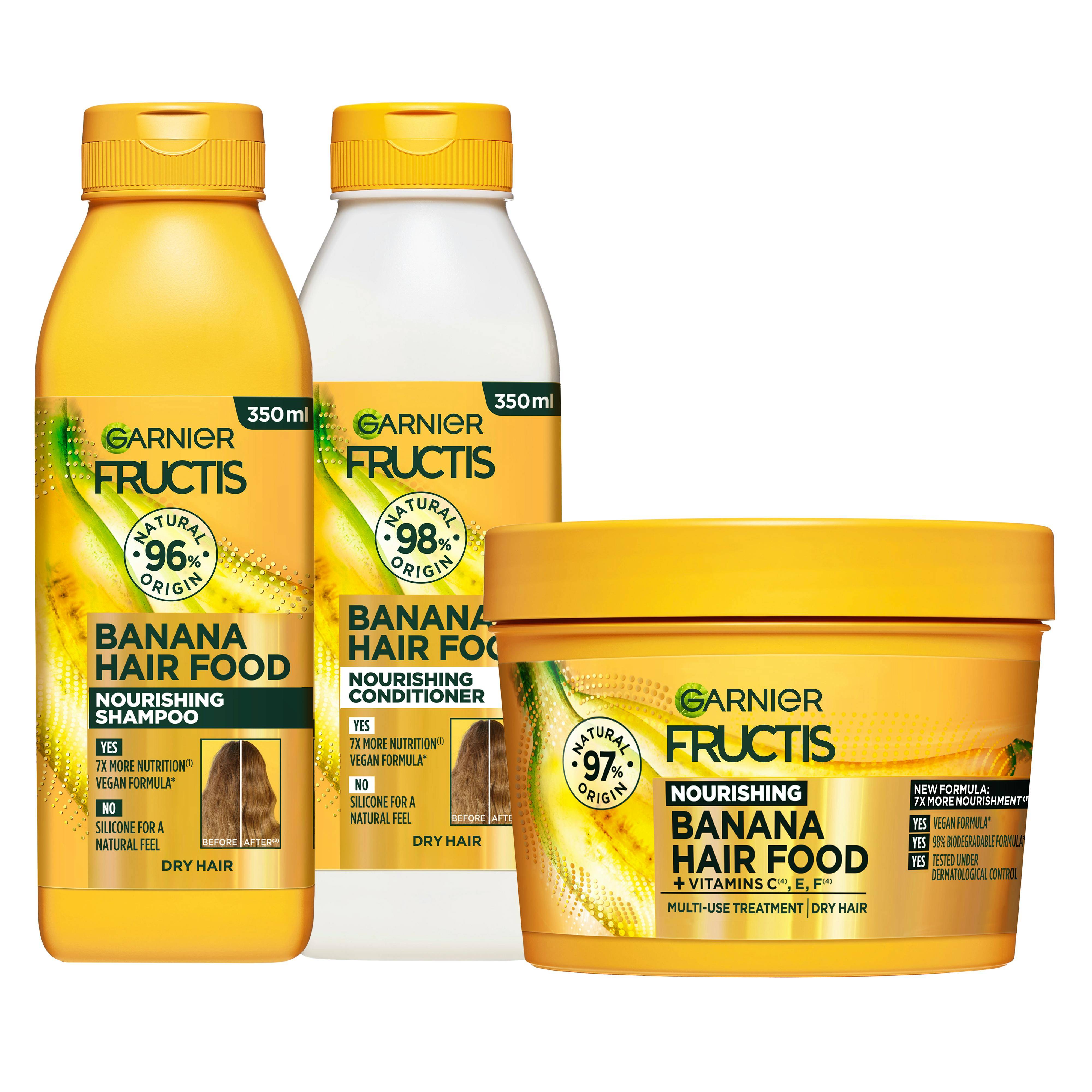 Garnier Fructis Hair Food Banana Shampoo, Conditioner & Mask 2 x 350 ml + 400 ml