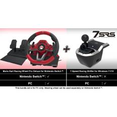 HORI - Mario Kart Racing Wheel Pro Deluxe + 7-Speed Racing Shifter Bundle For PC (Windows 11/10)